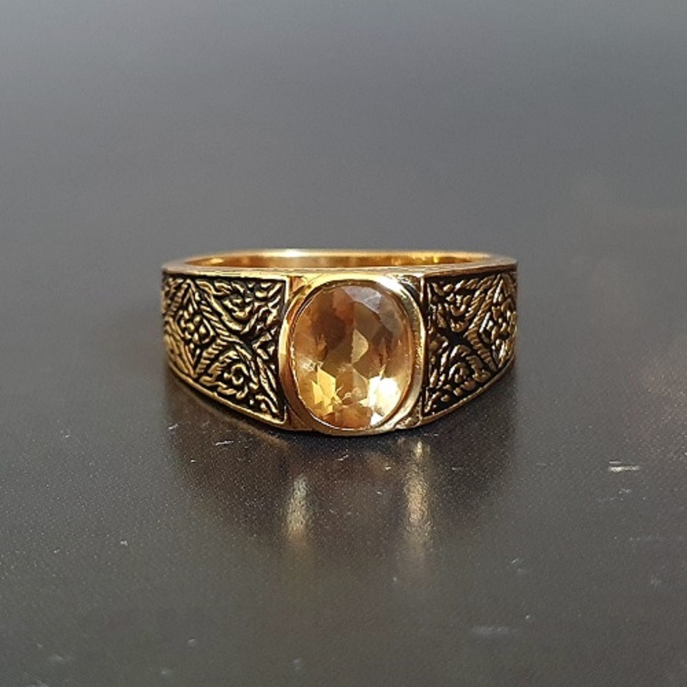 Bague chevalière citrine