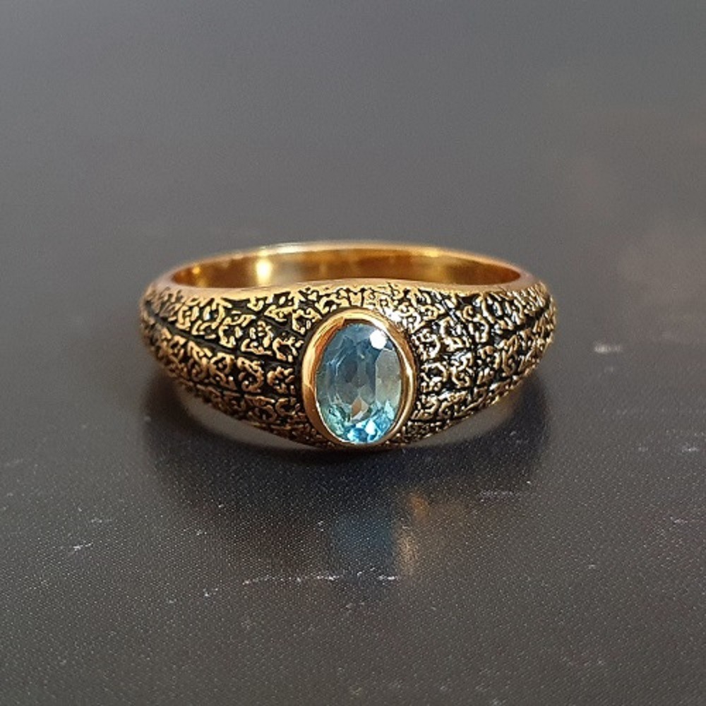 Bague chevalière topaze