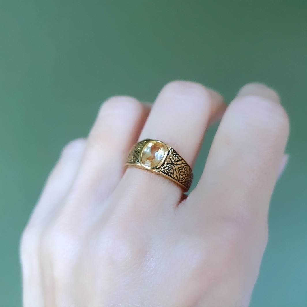 Bague chevalière citrine