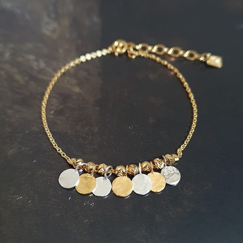 Bracelet bicolore argent et or