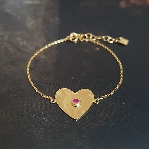 Bracelet coeur rubis