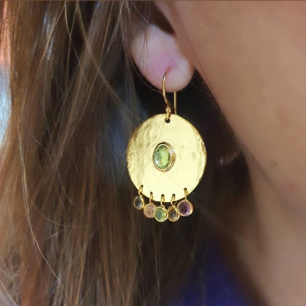 Boucles d'oreilles Lou pierres multicolores