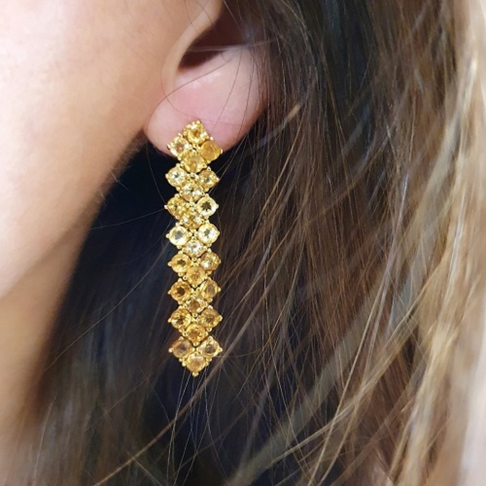 Boucles d'oreilles Rivière Citrine