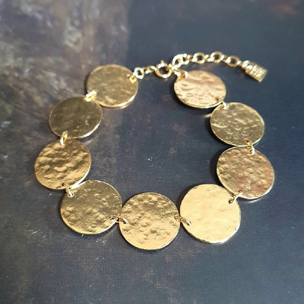 Bracelet médailles martelées